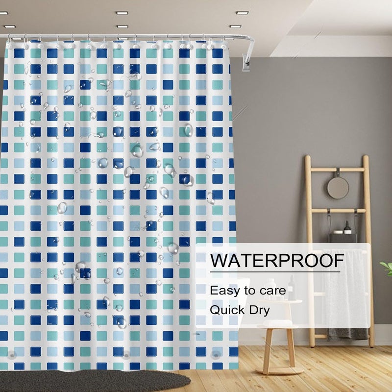 TIKABC Shower Curtain Liner, 4G PEVA Shower Liner, Plastic Peva Waterproof Shower Curtains, 72x72 inch with Grommet Holes 3 Magnetic Weights - Image 3
